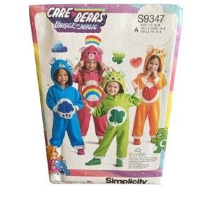 Simplicity Pattern S9347 Size 1/2-4 Toddler Care Bear Dressup Costume Uncut